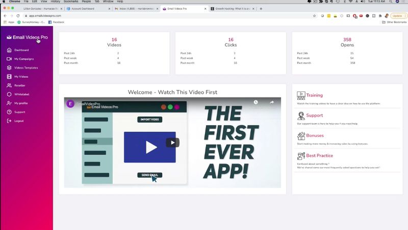 email-videos-pro-dashbaord